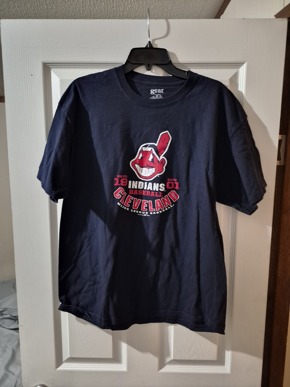 Gear For Sports Cleveland Indians Navy Blue Red Graphic Tee